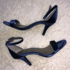 Dark Blue Velvet Nighttime Date Night Heels